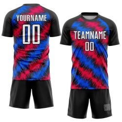 Red-Royal Jersey Sublimation Soccer Custom Uniform Black Red-Royal Jersey Sublimation Soccer Custom Uniform Black