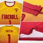 Sleeve Fashion Custom Long Uniform Fade Soccer Sublimation Jersey Crimson Gold Sleeve Fashion Custom Long Uniform Fade Soccer Sublimation Jersey Crimson Gold