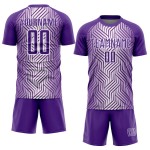 Custom White Lines Sublimation Uniform Jersey Soccer Purple