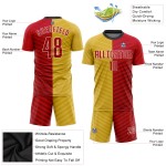 Soccer Custom Red-White Uniform Jersey Gold Sublimation Soccer Custom Red-White Uniform Jersey Gold Sublimation