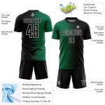 Kelly Green-White Uniform Line Gradient Custom Black Jersey Sublimation Soccer Kelly Green-White Uniform Line Gradient Custom Black Jersey Sublimation Soccer