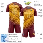 Burgundy Jersey Soccer Custom Line Gold-White Uniform Sublimation Burgundy Jersey Soccer Custom Line Gold-White Uniform Sublimation