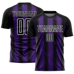Purple-White Jersey Black Uniform Abstract Sublimation Custom Network Soccer