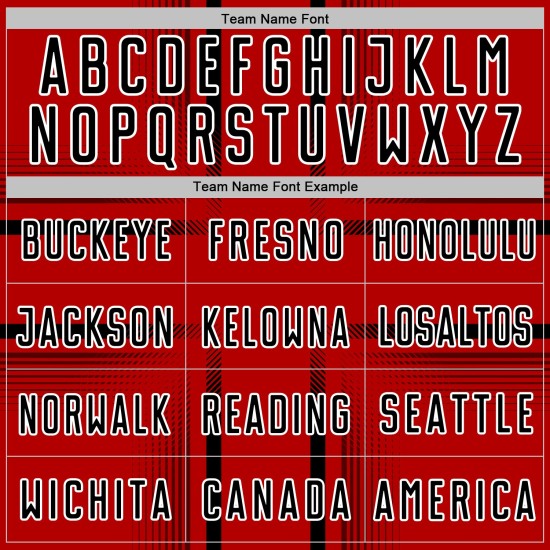 Jersey Custom Lines Soccer Sublimation Red Black-White Uniform