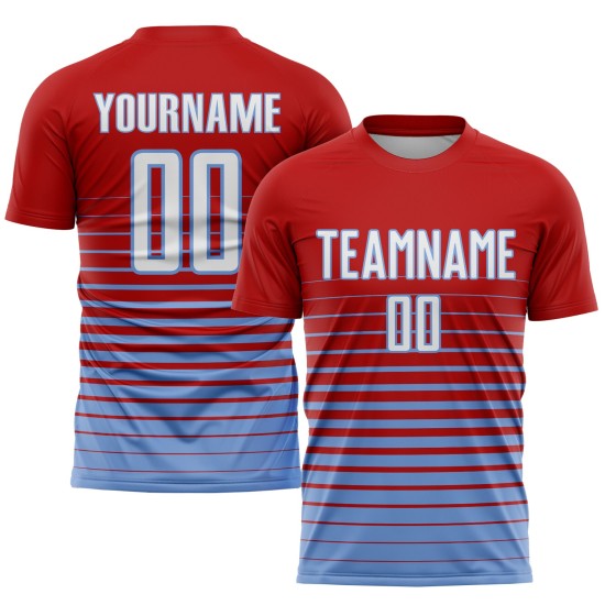 White-Light Pinstripe Fade Fashion Jersey Sublimation Custom Red Uniform Soccer Blue White-Light Pinstripe Fade Fashion Jersey Sublimation Custom Red Uniform Soccer Blue