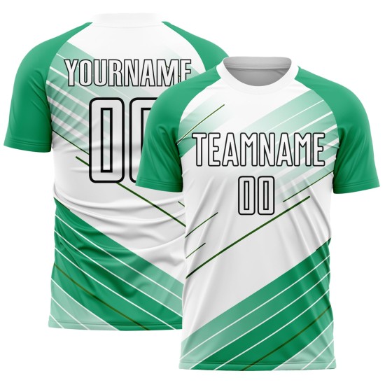 Uniform Sublimation Jersey Kelly Soccer Green Custom White-Black Uniform Sublimation Jersey Kelly Soccer Green Custom White-Black