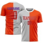 Jersey Soccer Orange-Purple Gray Custom Sublimation Uniform Split Fashion Jersey Soccer Orange-Purple Gray Custom Sublimation Uniform Split Fashion