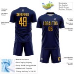 Jersey Soccer Sublimation Navy Uniform Custom Gold Jersey Soccer Sublimation Navy Uniform Custom Gold