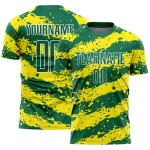 Green Soccer Splash Kelly Yellow-White Sublimation Jersey Light Custom Uniform