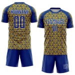 Custom Geometric Jersey Soccer Arrow Royal Yellow-White Uniform Sublimation Custom Geometric Jersey Soccer Arrow Royal Yellow-White Uniform Sublimation