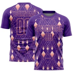 Shapes Geometric Light Soccer Pink Custom Uniform Jersey Purple Sublimation